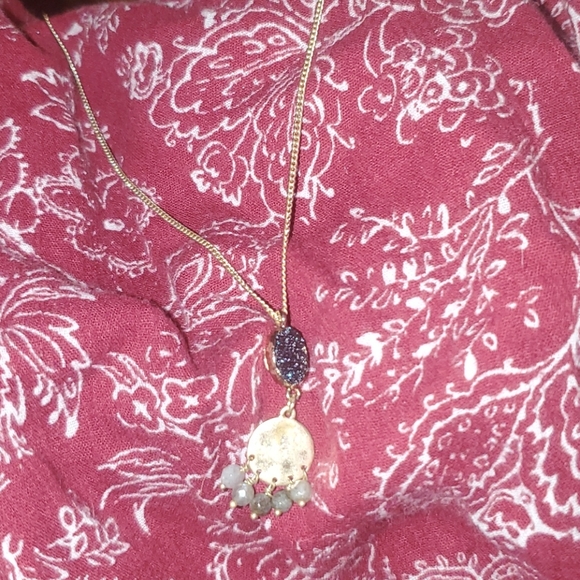 By Romance  blue druzzle style plus necklace Q10 - Picture 2 of 8